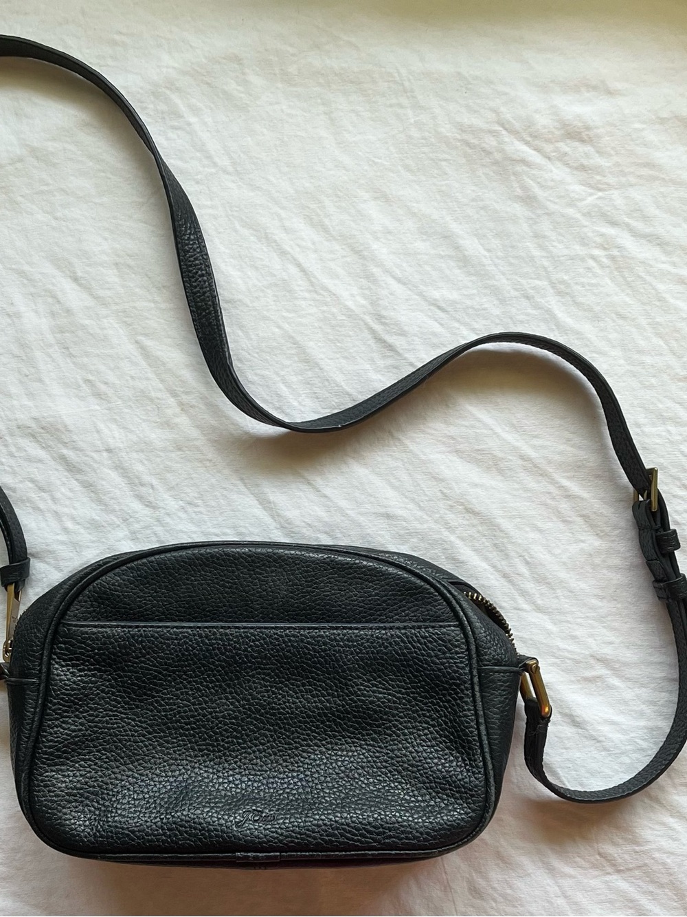 Black Pebbled Leather Crossbody Bag by J.Crew